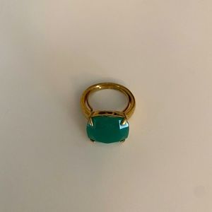Right hand ring green stone with gold accents